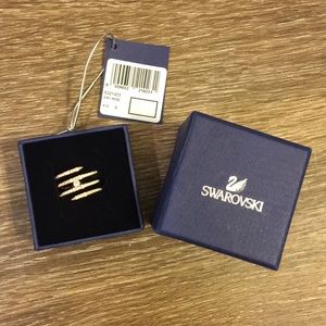 Swarovski rose gold ring sz 50